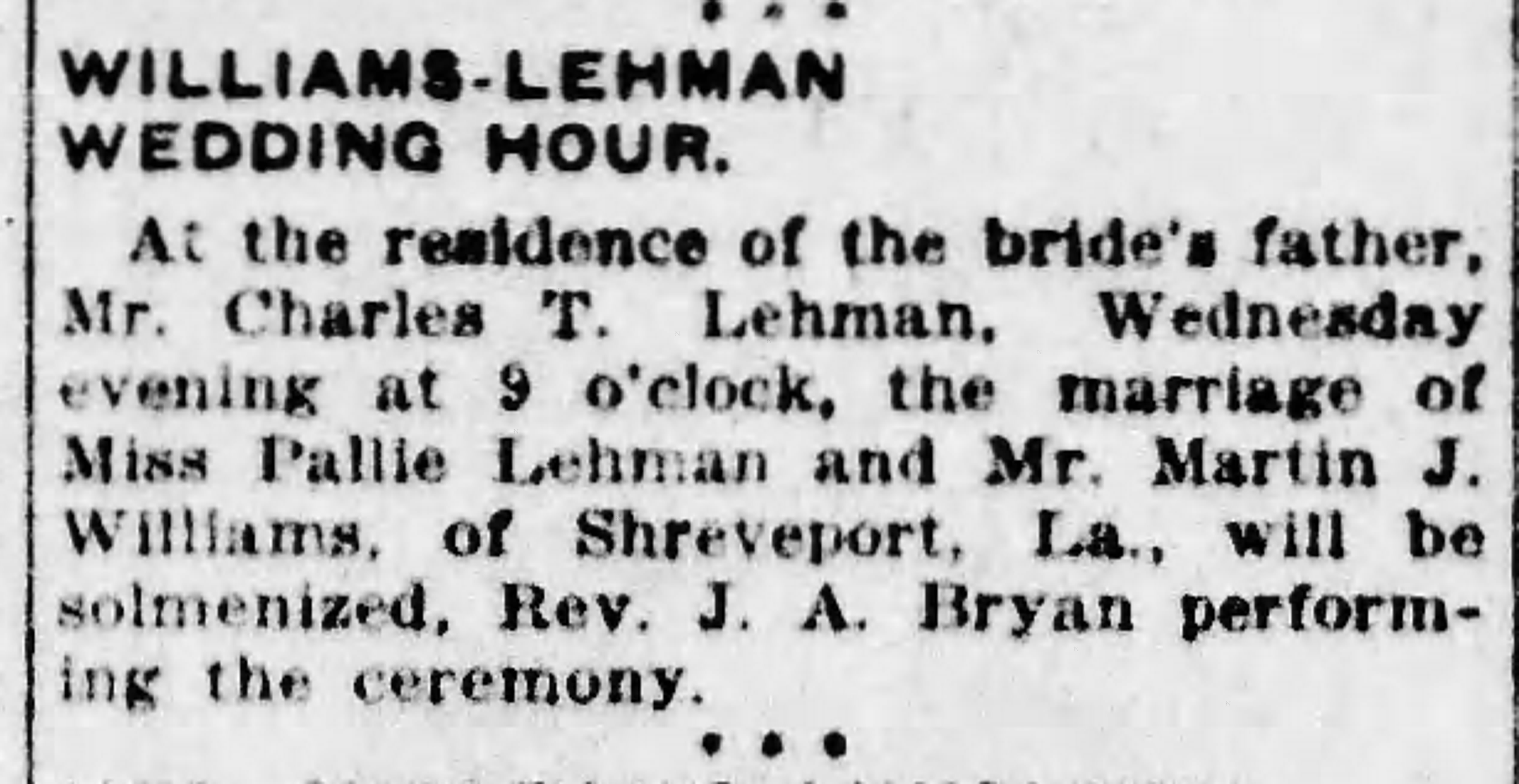 Pallie Lehman-Martin J. Williams